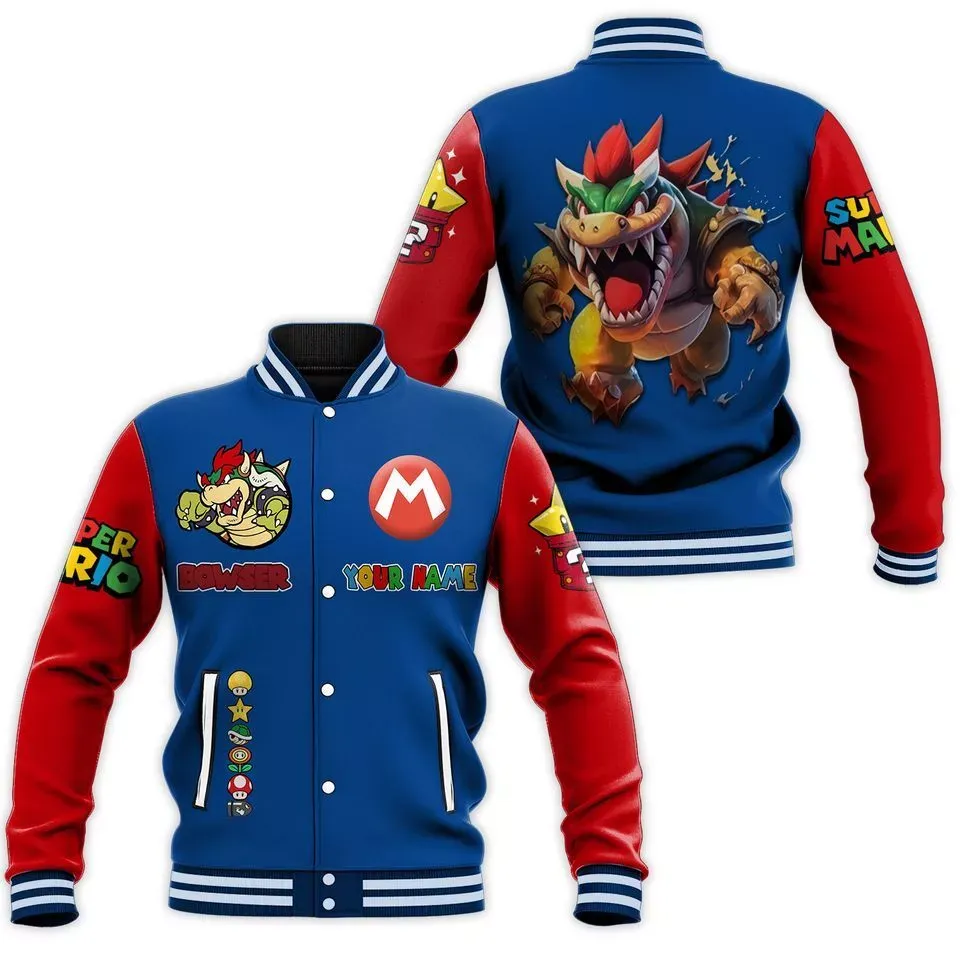 Bowser Baseball Jacket Jacket Men Customized