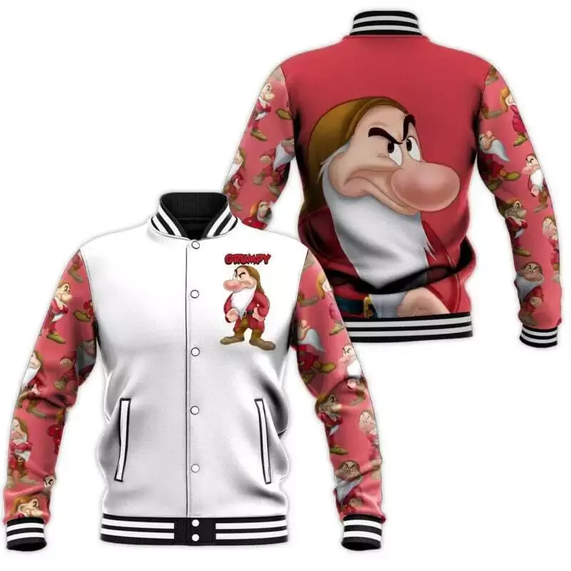 Grumpy Baseball Jacket Collar Varsity Cut For Men Women