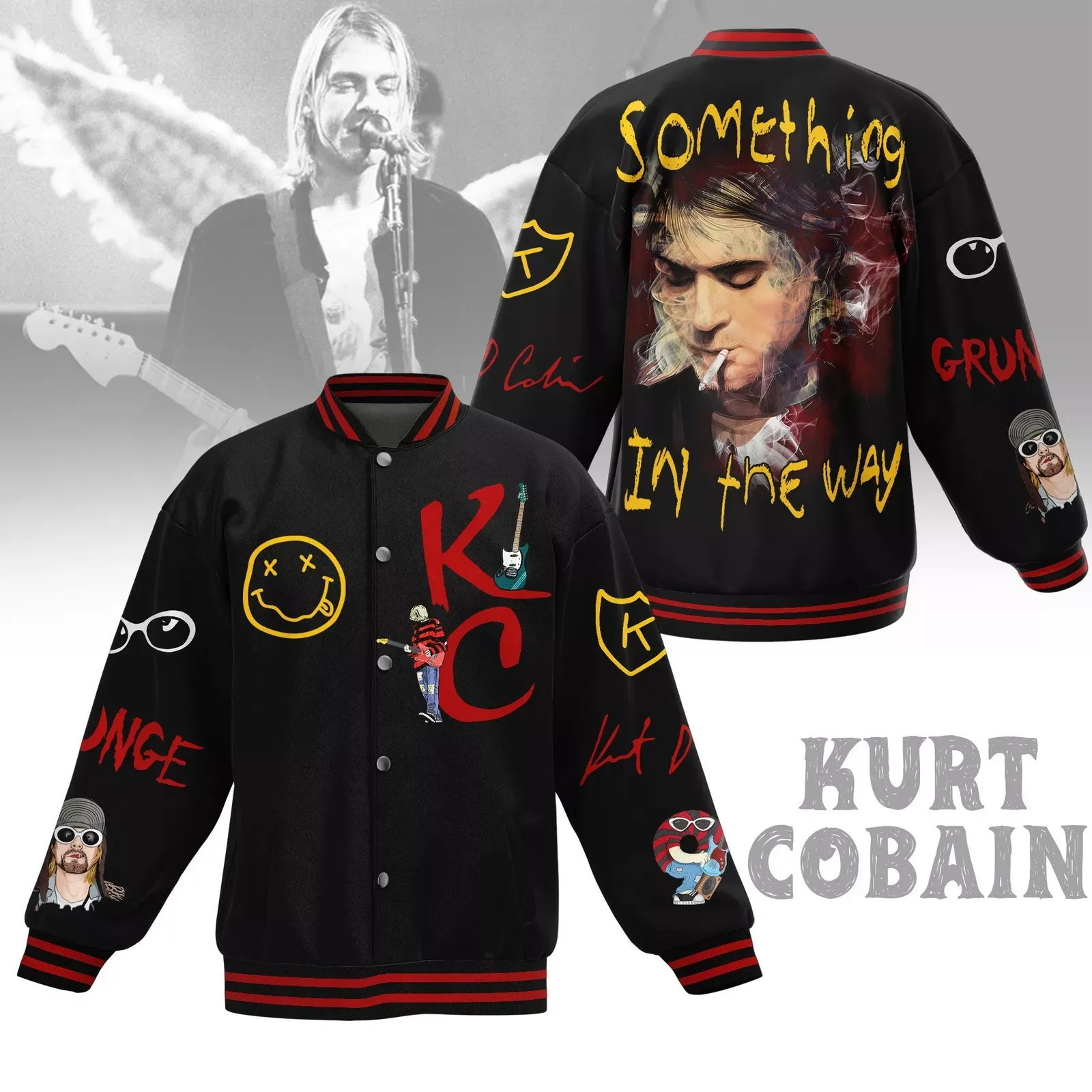 Kurt Cobain Baseball Jacket For Fan