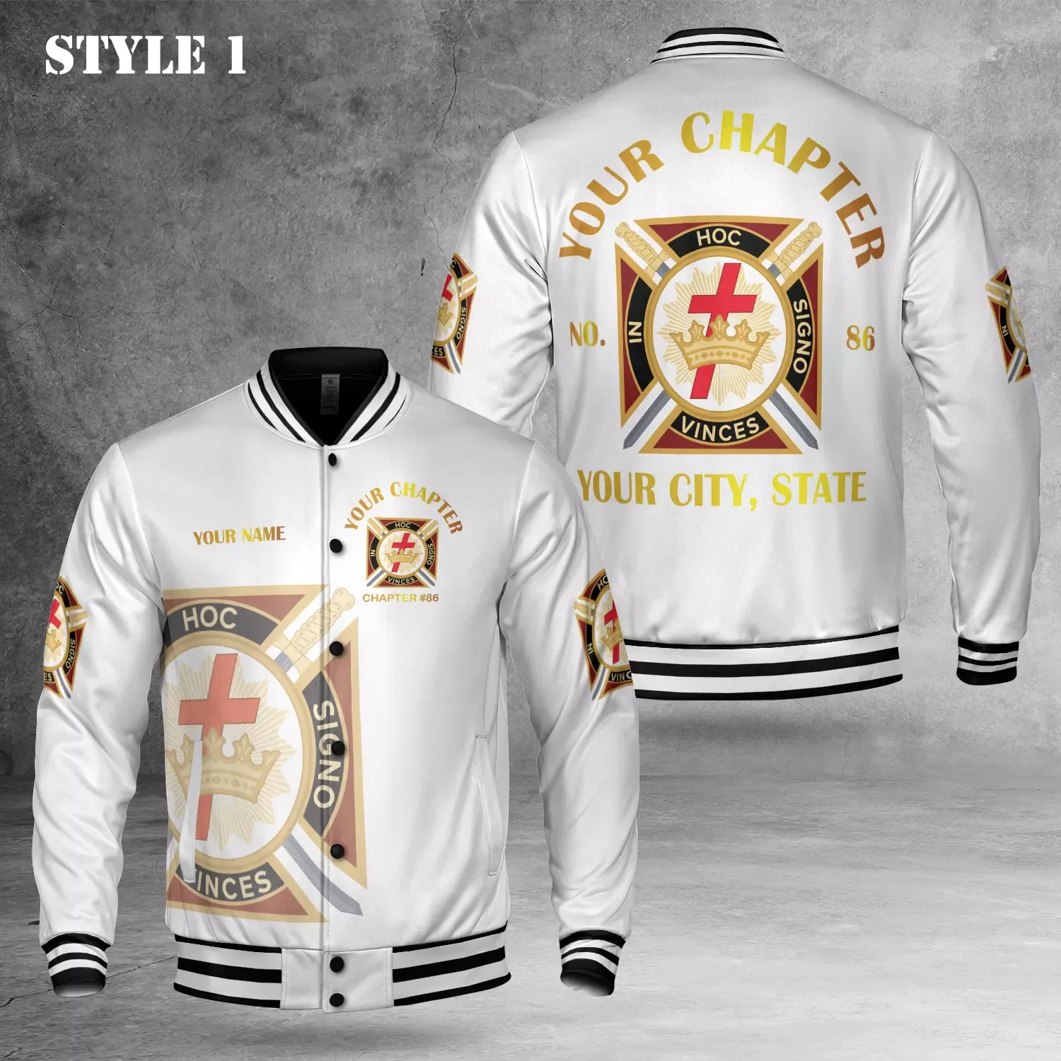 Customized Name Masonic Knights Templar Freemasonry 3D Baseball Jacket
