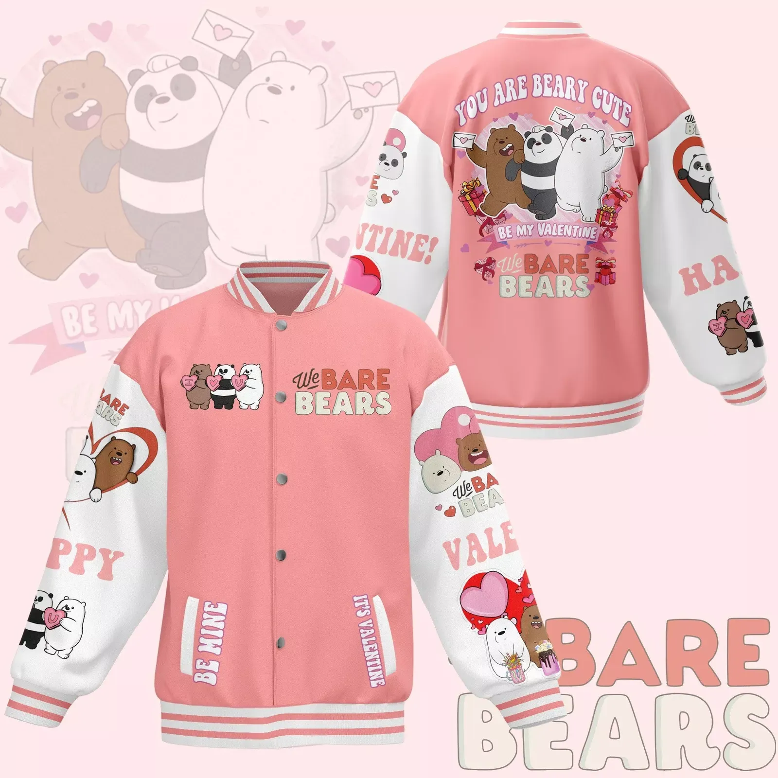 We Bare Bears Bomber Baseball Jacket For Fan