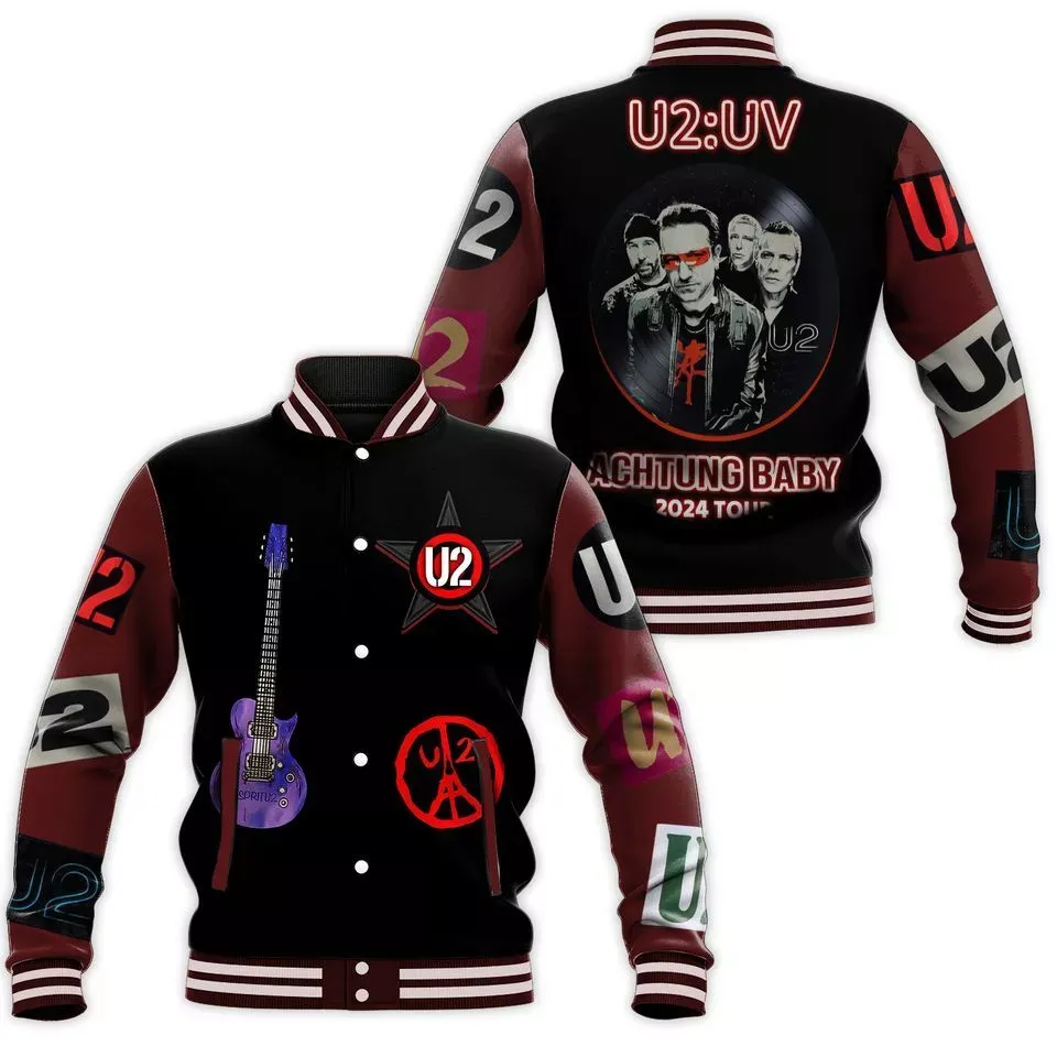 U2 Rock Band Baseball Jacket Achtung Baby Baseball Jacket U2 Tour Jacket