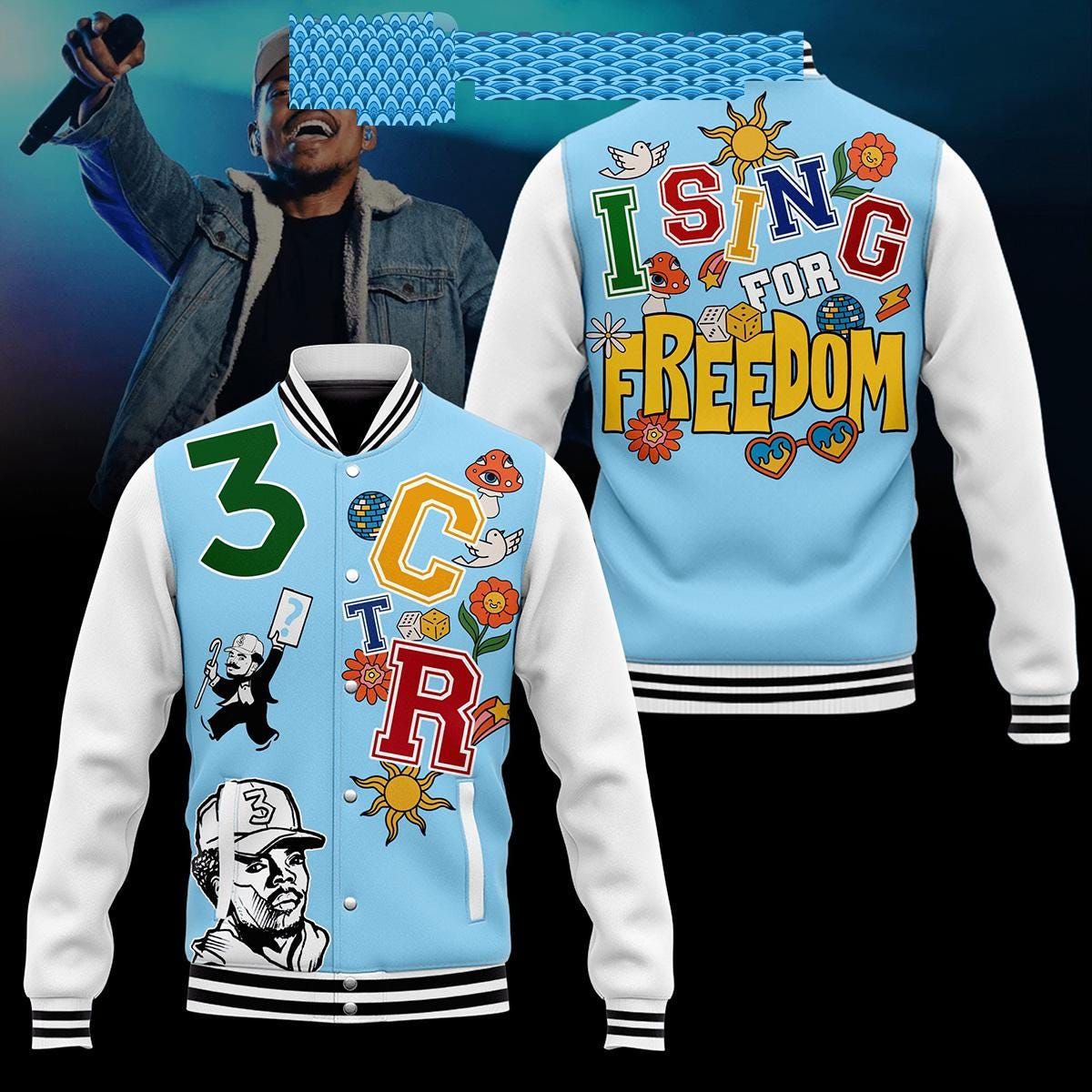 Chance The Rapper I Sing For Freedom Baseball Jacket Aop Baseball Jacket All