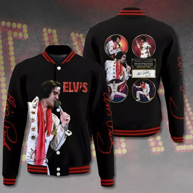 Elvis Presley Varsity Baseball Jacket Soft Brushed Inner Lining