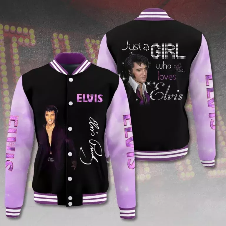 Elvis Presley Varsity Baseball Jacket Two Front Welt Pockets