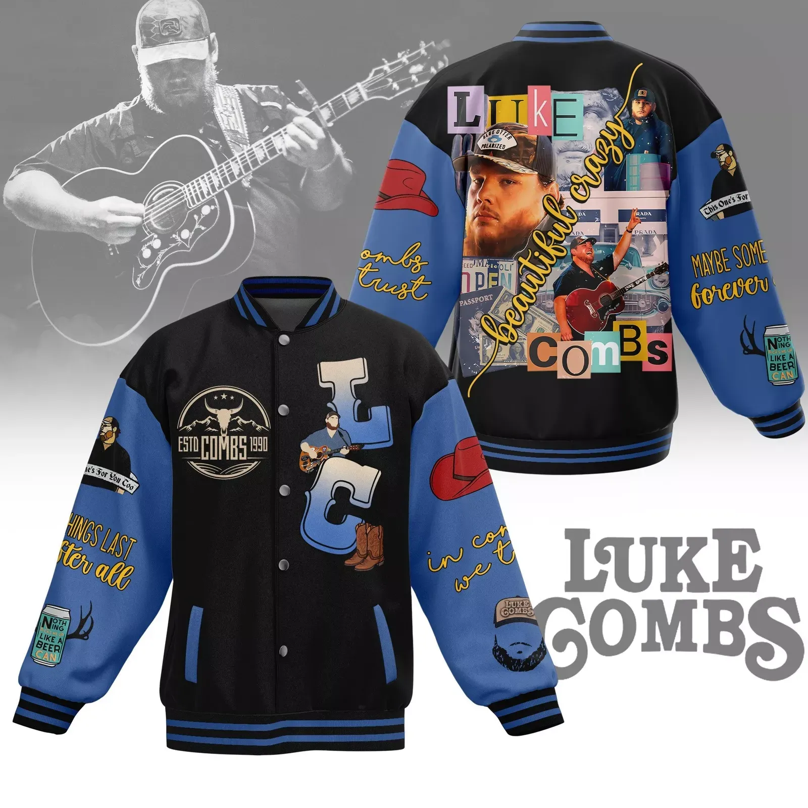 Lukee Comb Baseball Jacket For Fan