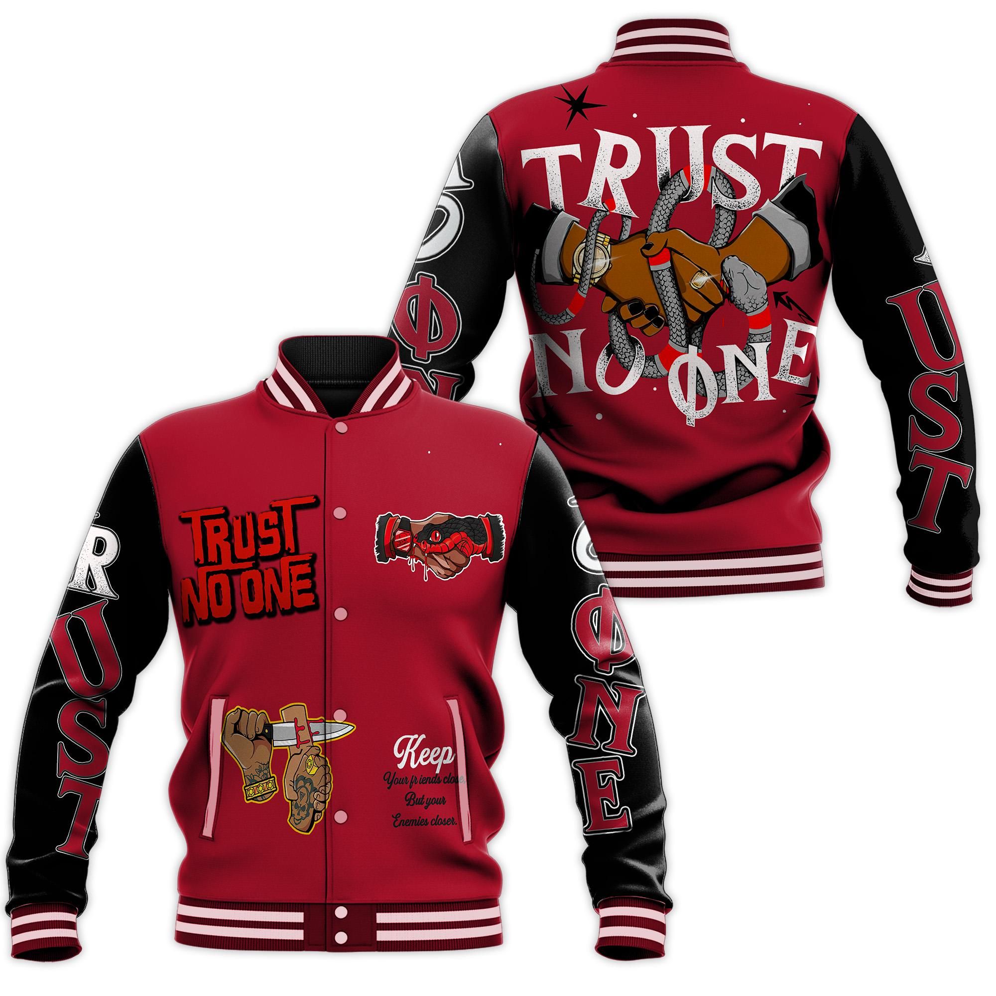 Trus No One Graffiti Hiphop Baseball Jacket