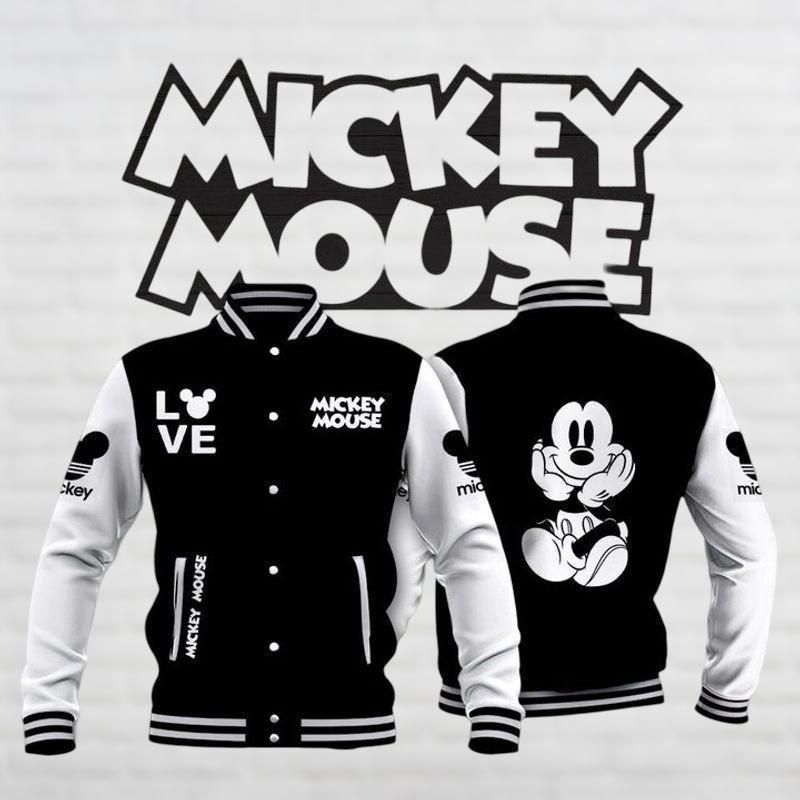 Mickey Baseball Jacket Mouse Jacket Men Cartoon Movie Racing Jacket