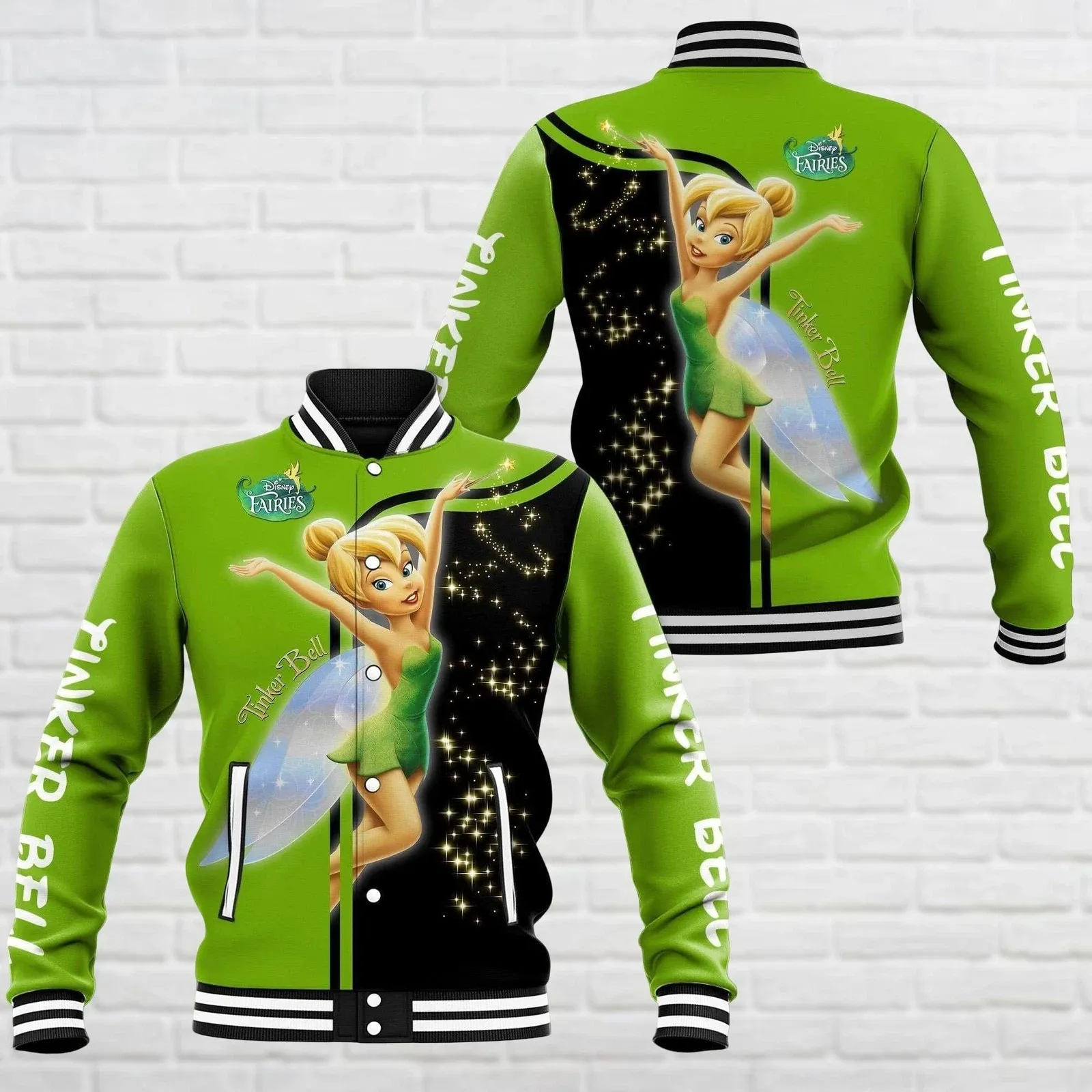 Never Too Old For Tinkerr Bells Peterr Pann Fairy Princess Baseball Jacket