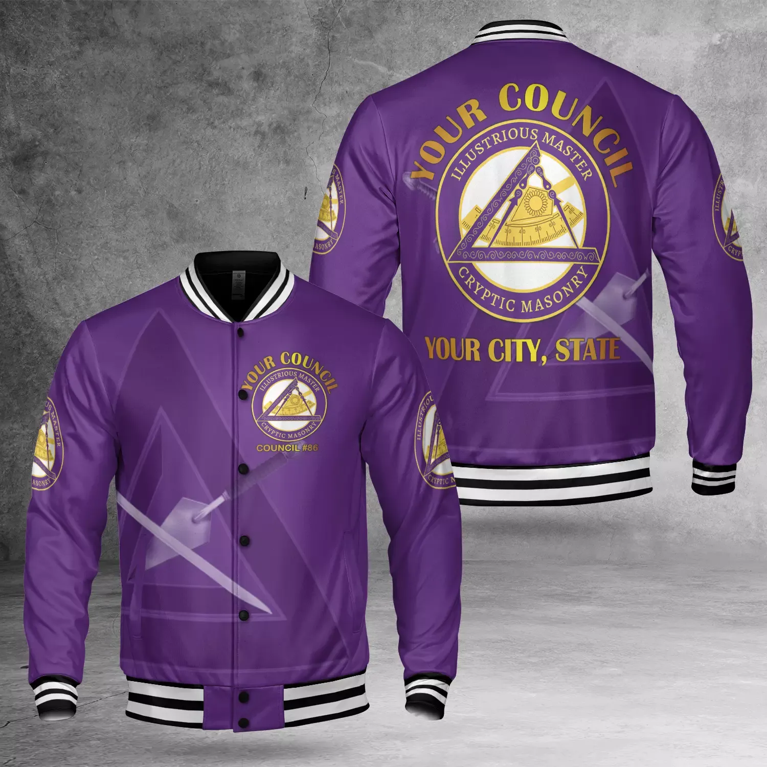 Customized Name Council Royal And Select Masters 3D Baseball Jacket