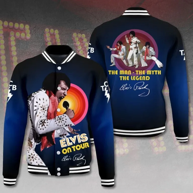 Elvis Presley Varsity Baseball Jacket Stage Performance Tribute