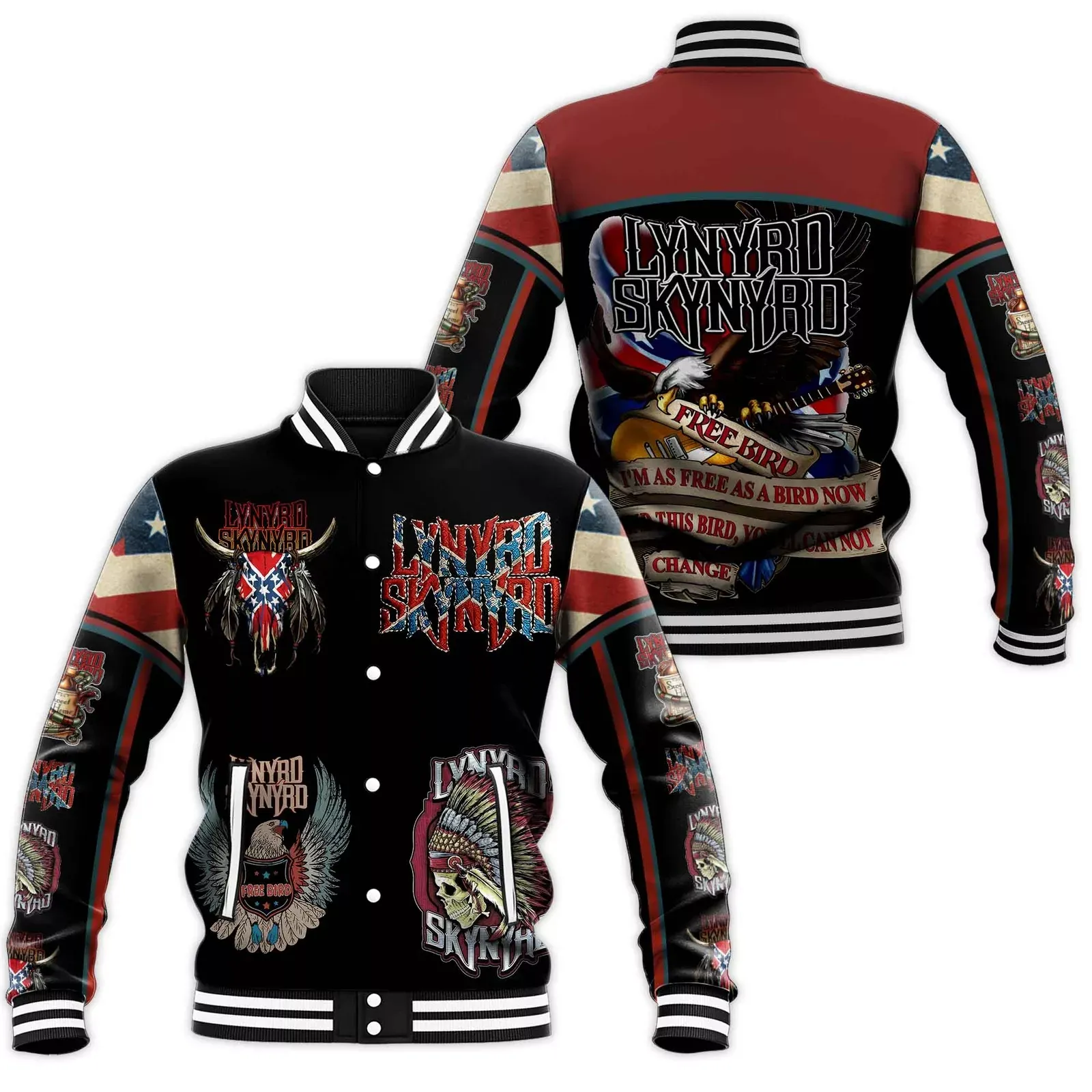 Lyn Sky Free Bird IM As Free As A Bird Now And This Bird Baseball Jacket