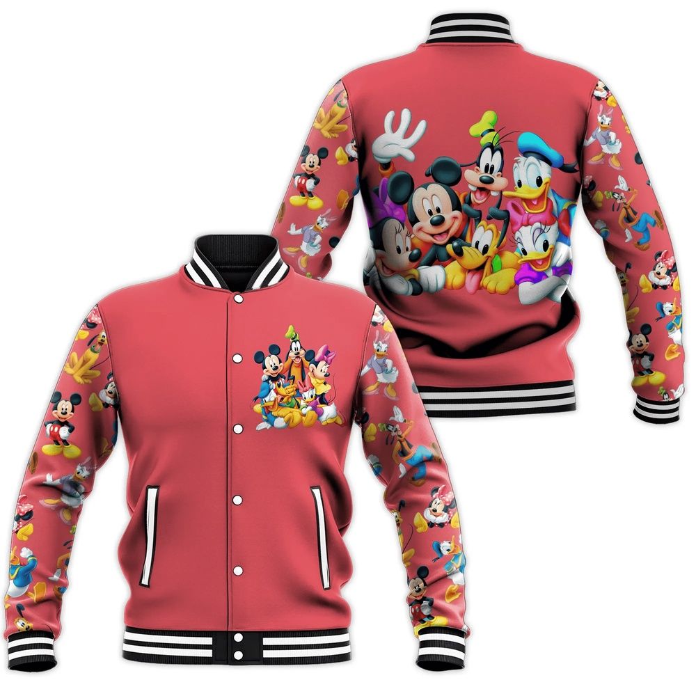 Mickey Mouse And Friends 3D Printed Baseball Jacket