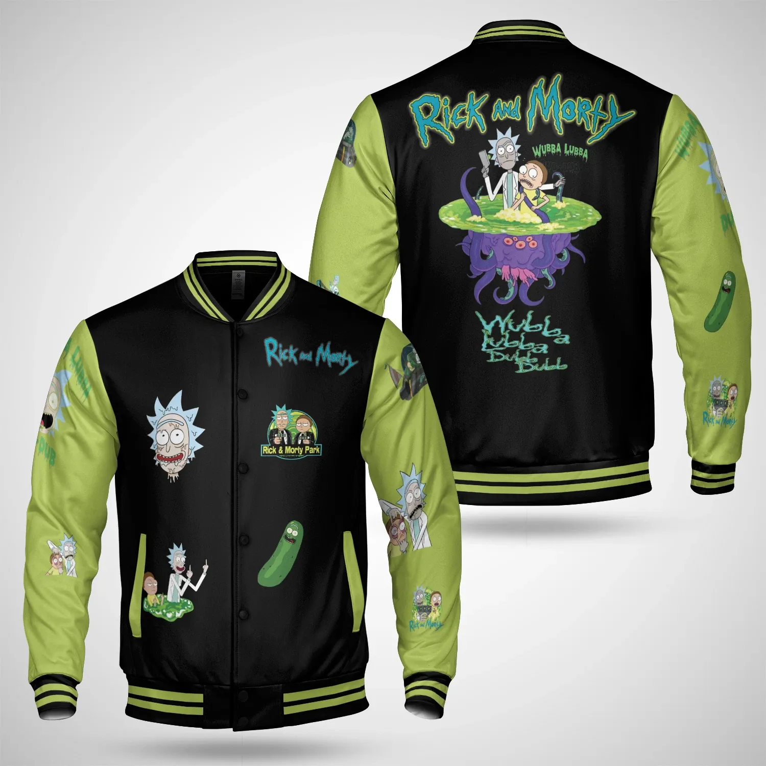 Cartoon Get Schwify Peace Among Worlds All Over Print Baseball Jacket
