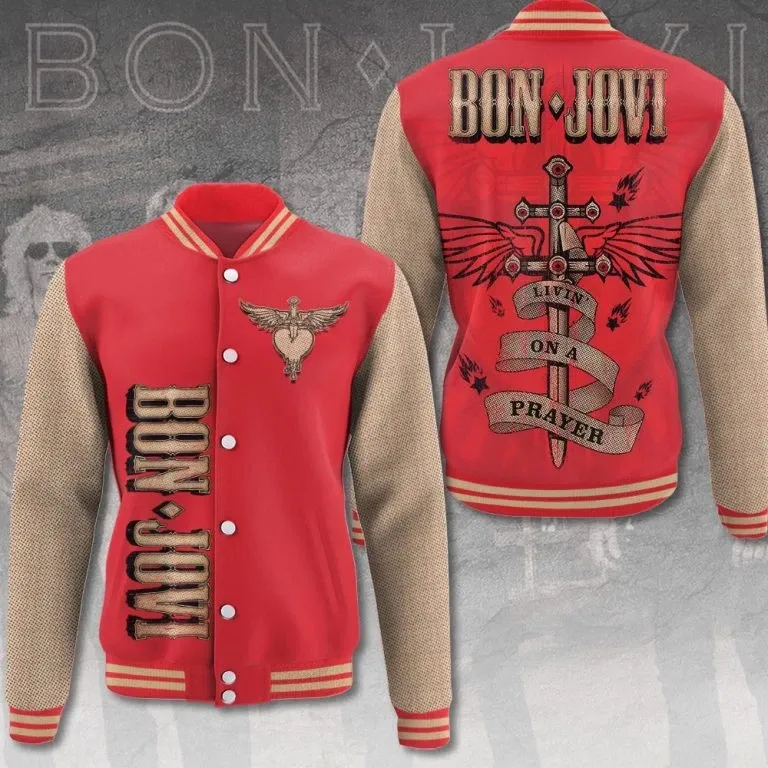 Rock Band Varsity Baseball Jacket For Men Women