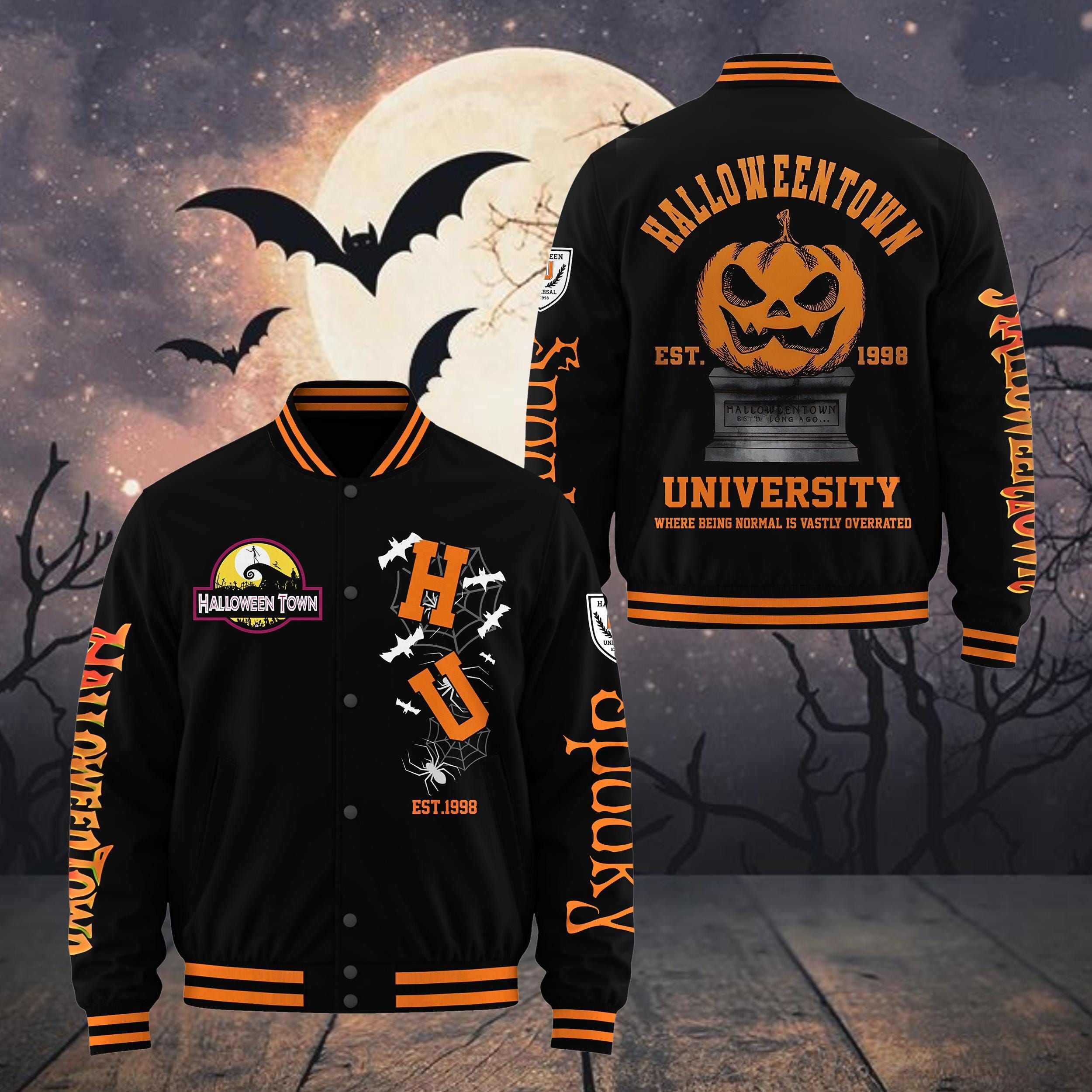 Halloweentown University Baseball Jacket Funny Halloween Shirt Spooky Season Apparel Halloween Pumpkin Tee