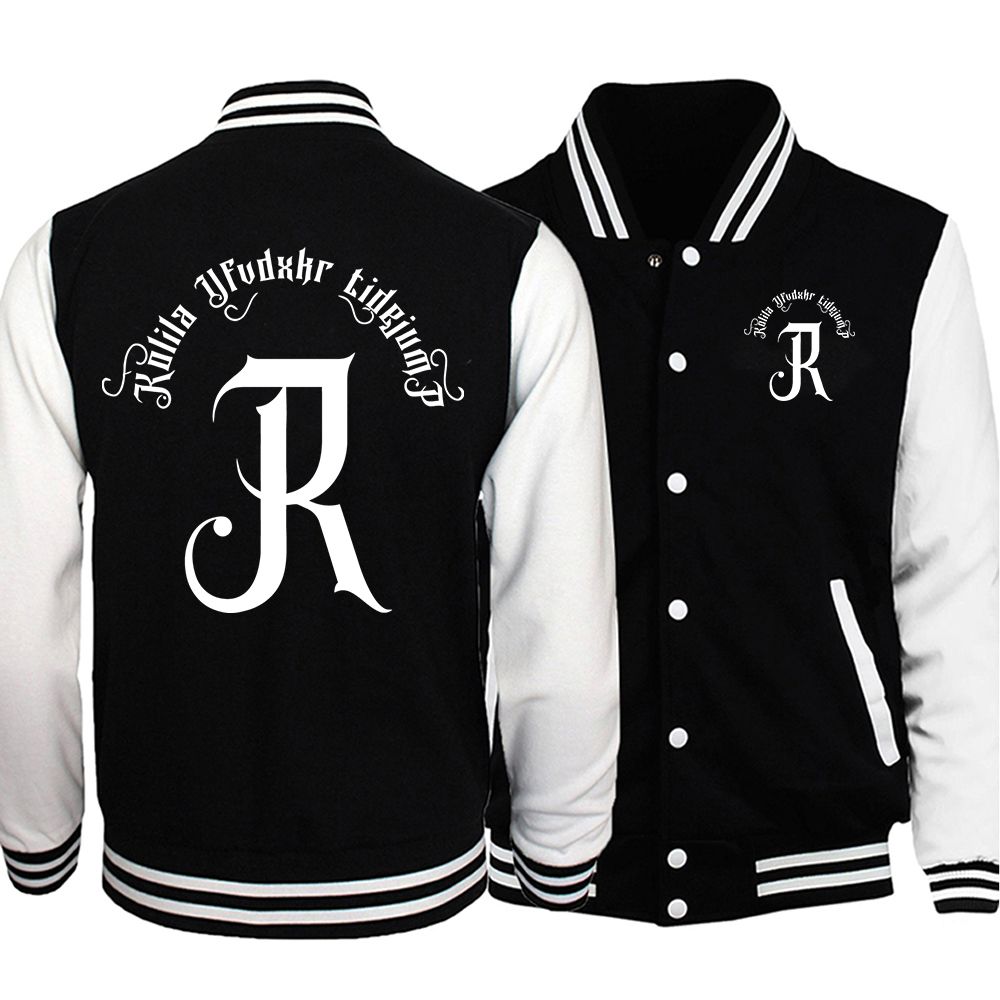 Capital Letter R Print Men Baseball Uniforms High Street Baseball Jacket