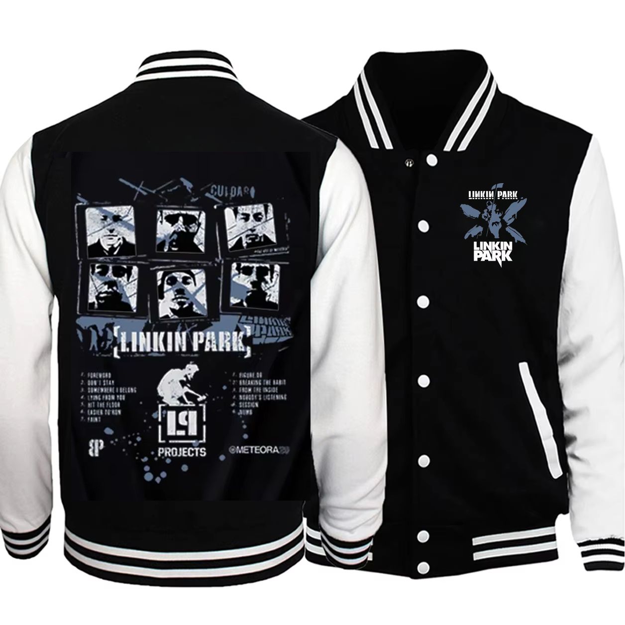 Linkin Park Baseball Jacket Collar Varsity Cut For Men Women