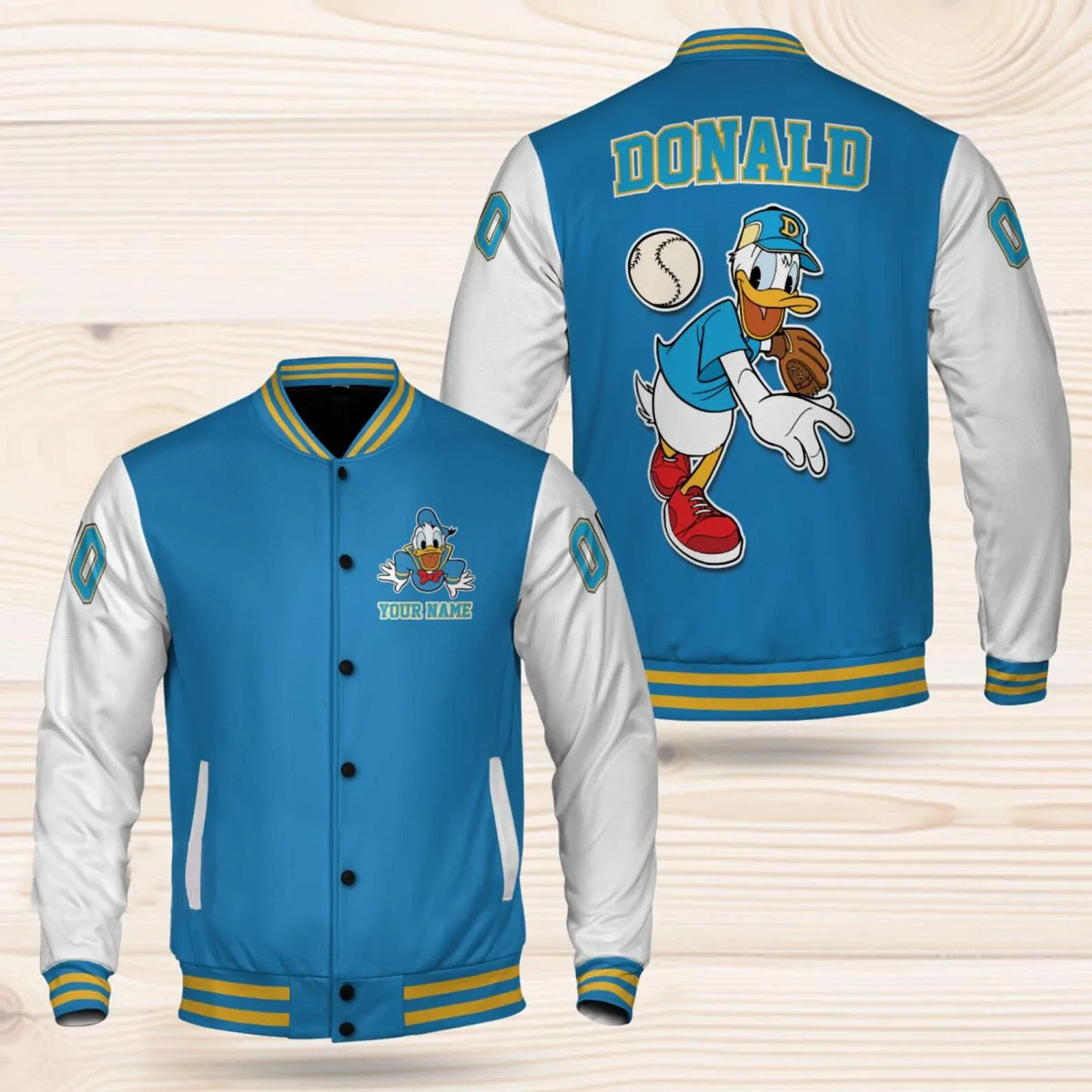 Customized Duck Duck Throwing Baseball Ball Father's Day Gift Baseball Jacket