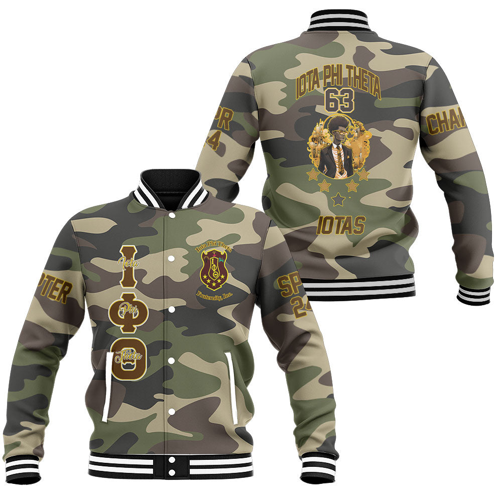 Customized Iota Phi Theta Baseball Jackets Camouflage The Iota Gentlement Style