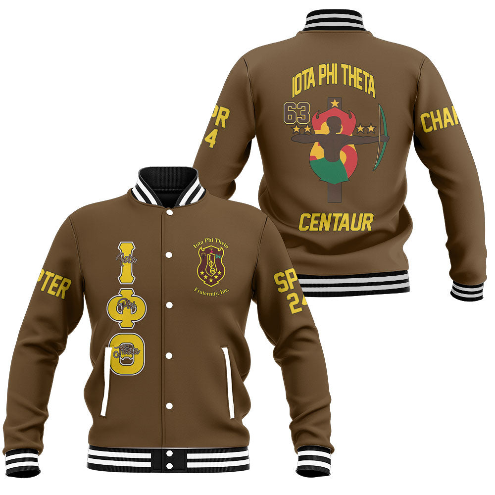 Customized Iota Phi Theta Baseball Jackets Brown The Iota Man Style