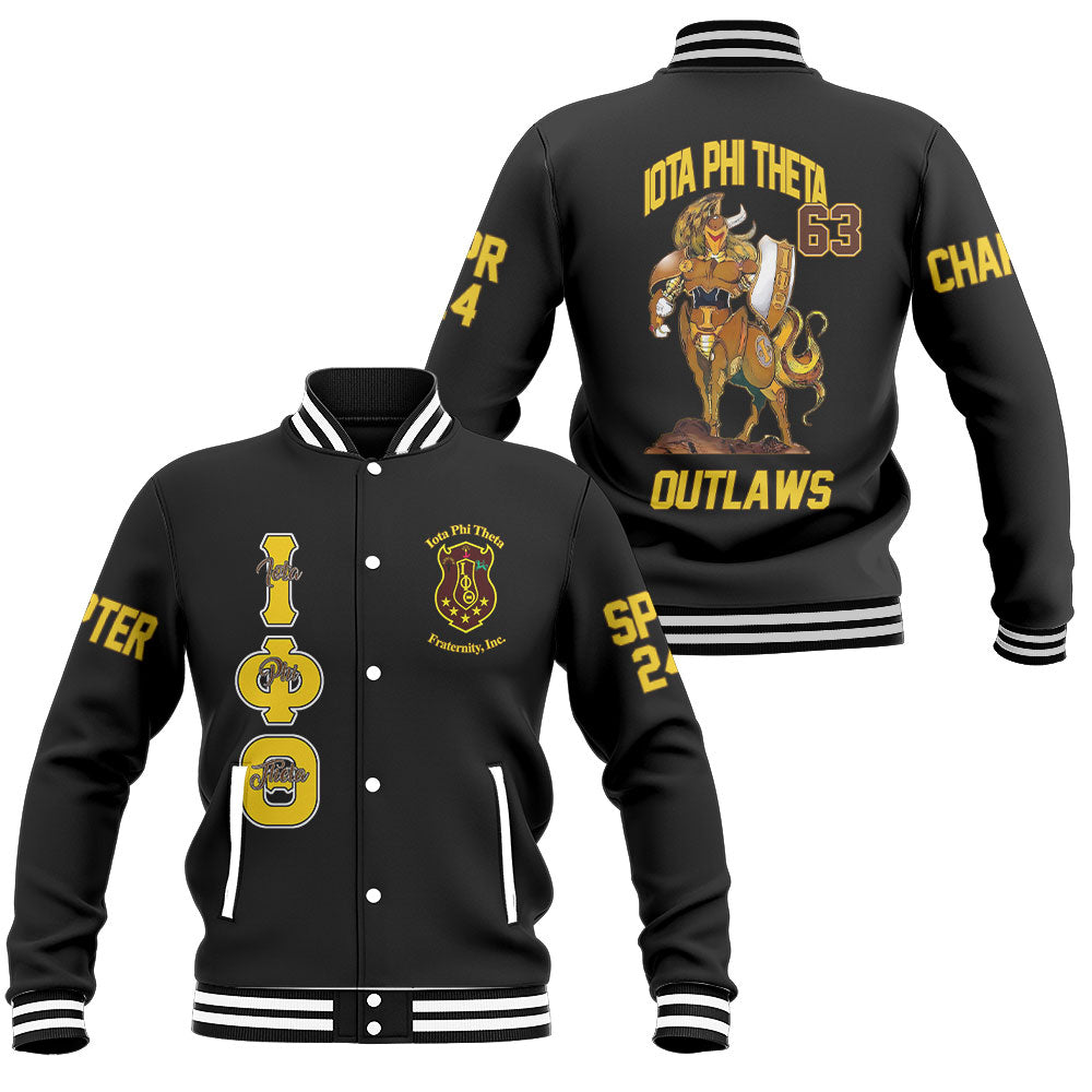 Customized Iota Phi Theta Baseball Jackets Black The Iota Centaur Warrior Style
