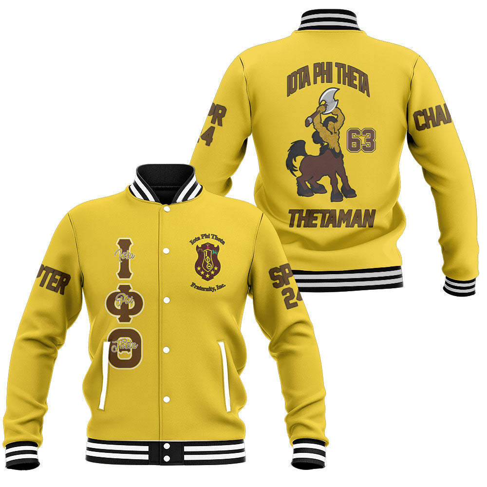 Customized Iota Phi Theta Baseball Jackets Golden The Iota Centaur Style