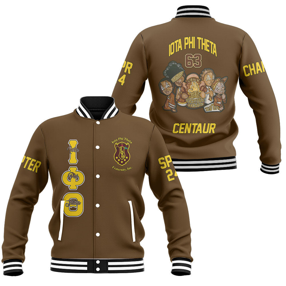 Customized Iota Phi Theta Baseball Jackets Brown Iota Brother