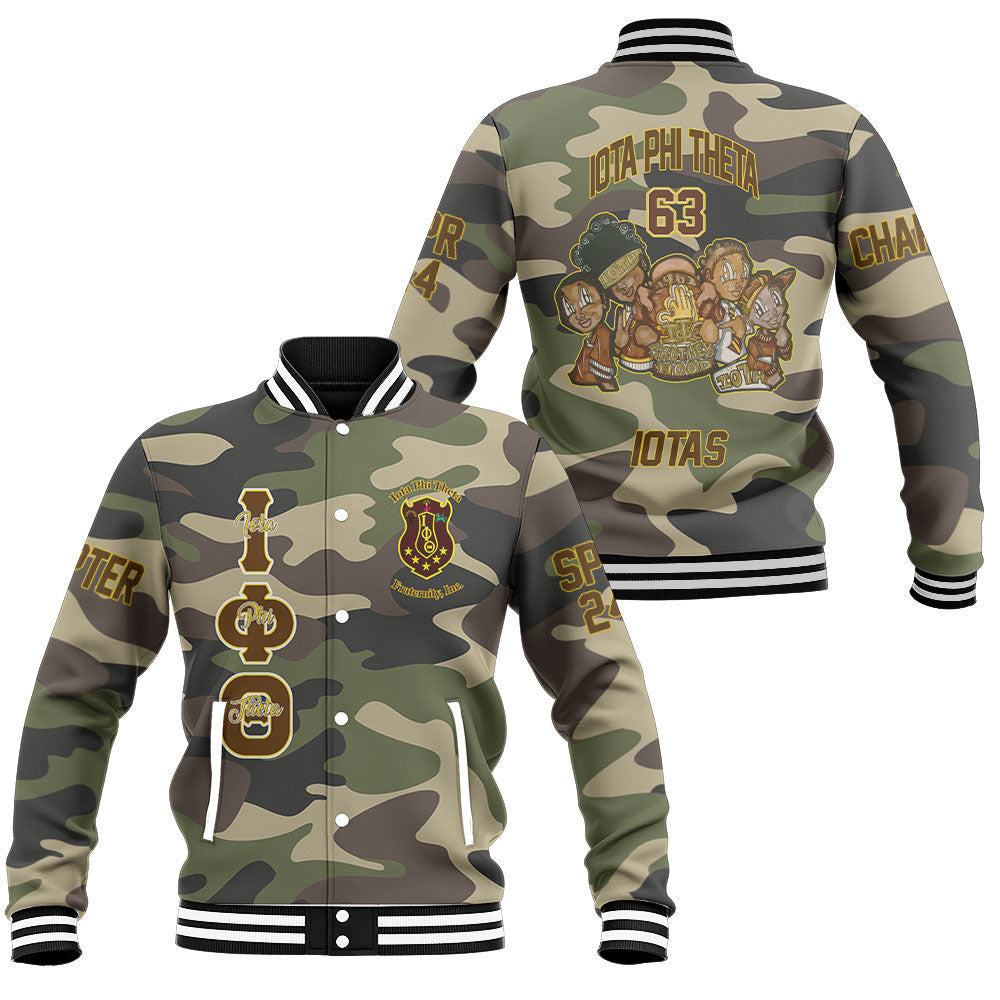 Customized Iota Phi Theta Baseball Jackets Camouflage Iota Brother