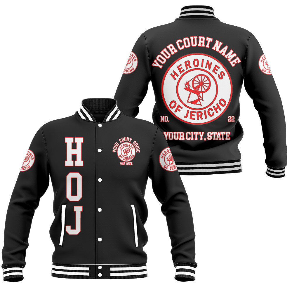 Customized Heroines Of Jericho Baseball Jackets Black White Basic Style