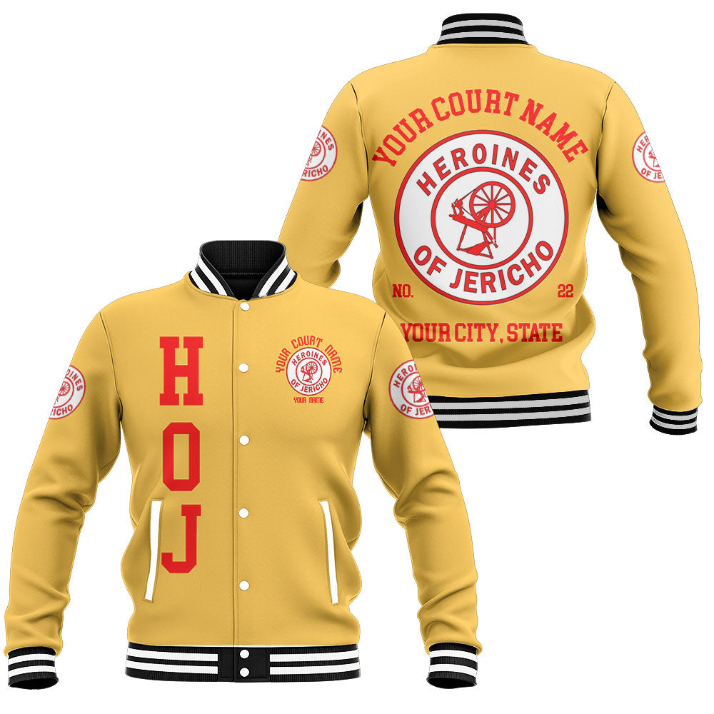 Customized Heroines Of Jericho Baseball Jackets Yellow Basic Style