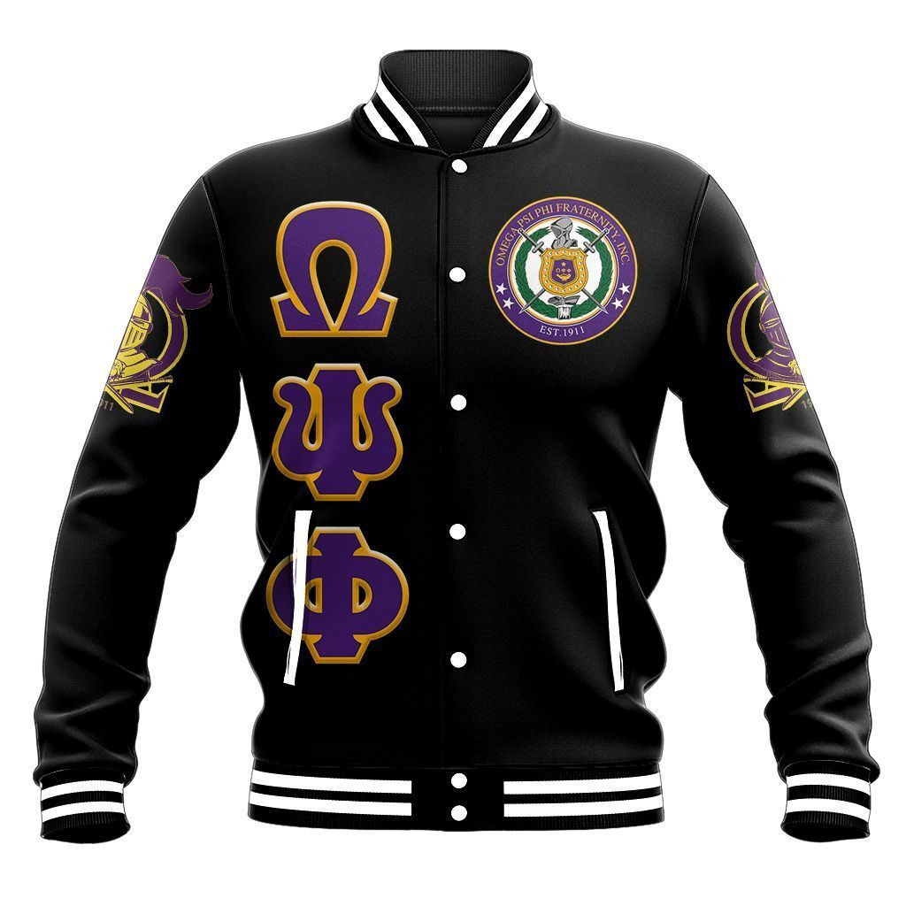 Omega Psi Phi Brotherhood Letters Baseball Jacket