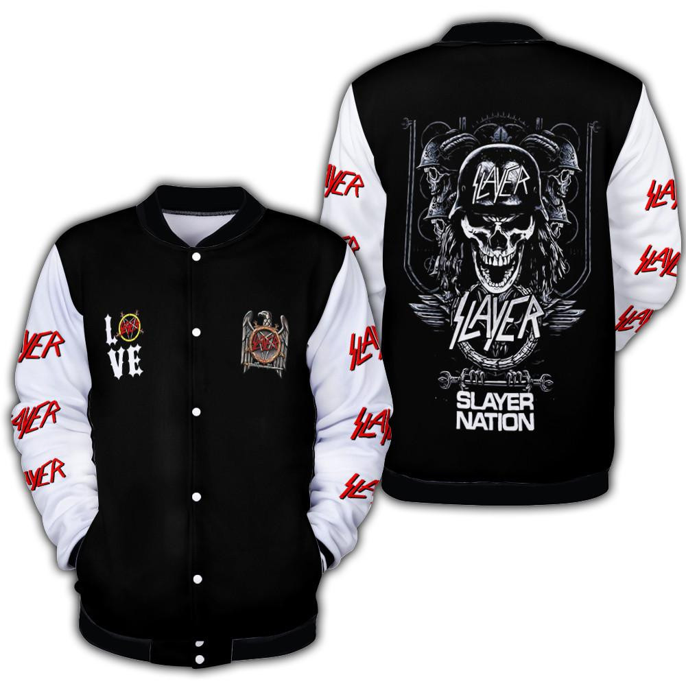 Slayer Music Band Fan Gift Slayer Nation Fan Gift Love Slayer Baseball Jacket