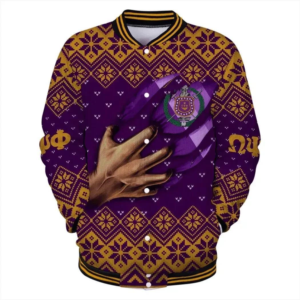 Lux Omega Psi Phi In My Heart Christmas Baseball Jacket