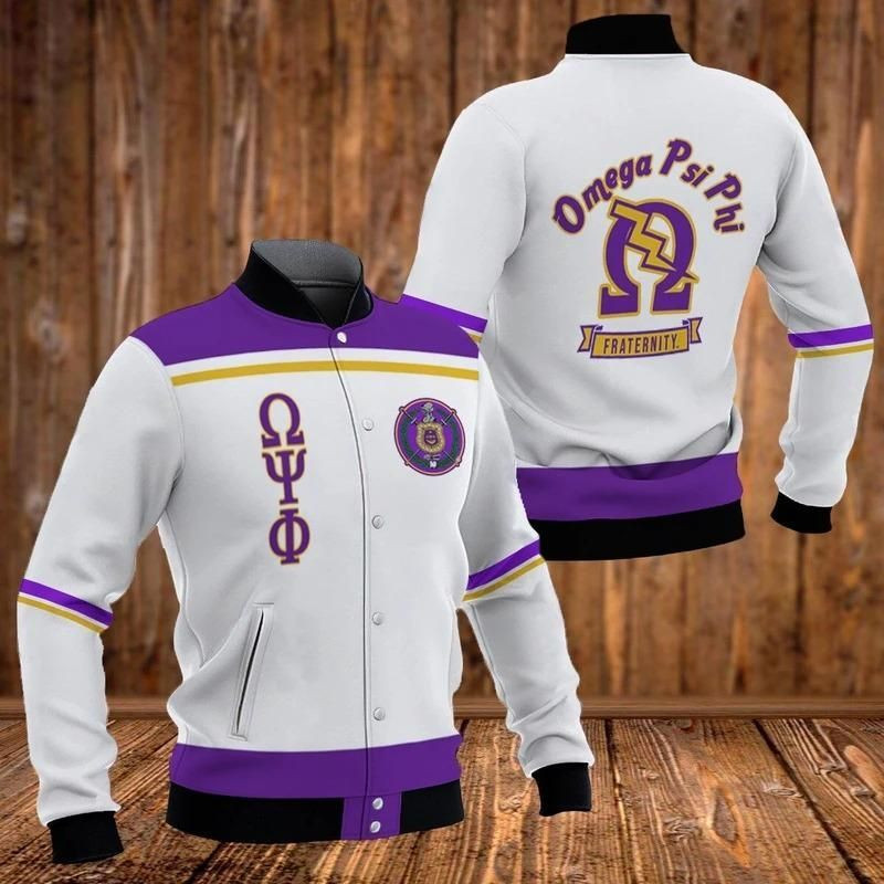 Africazone Greek Life Jacket Thunder Omega Psi Phi Baseball Jacket