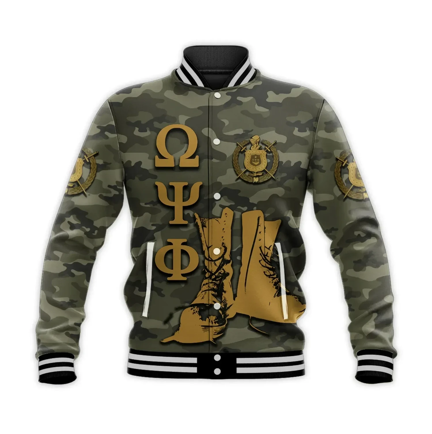 Omega Psi Phi Army Boots 1911 Baseball Jacket
