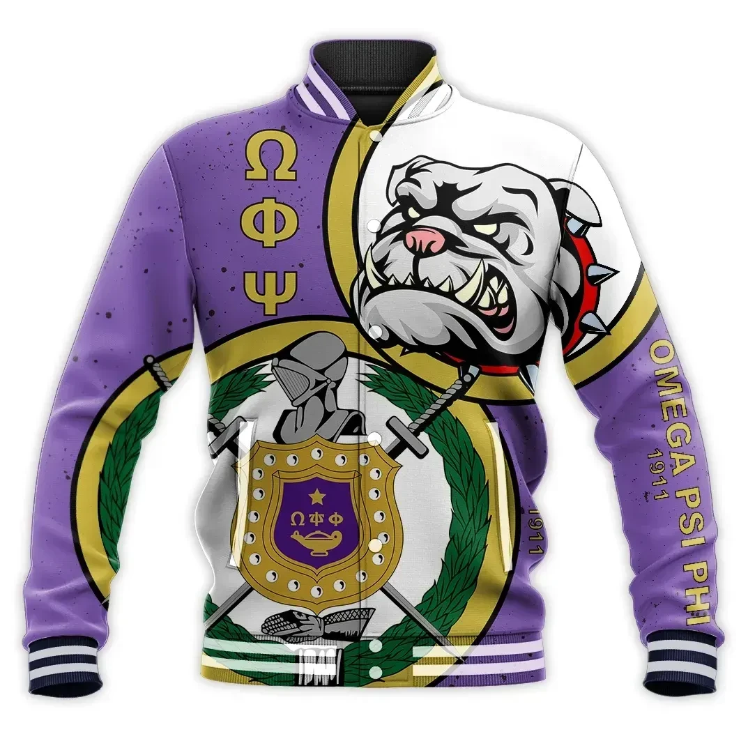 Omega Psi Phi Bulldog Baseball Jacket Special Gift For Men Women