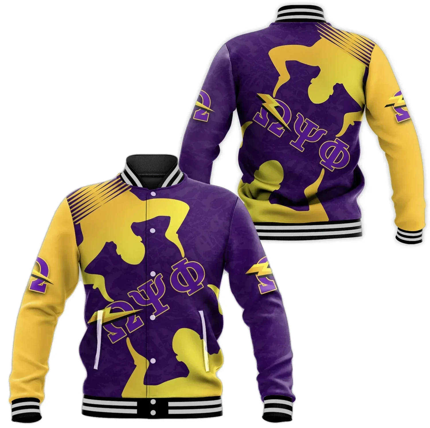 Omega Psi Phi Fraternity Hand Sign Baseball Jacket