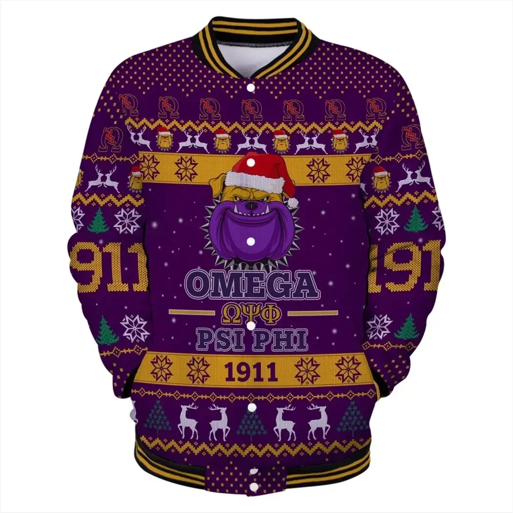 Lux Omega Psi Phi King Of Bulldog 1911 Baseball Jacket