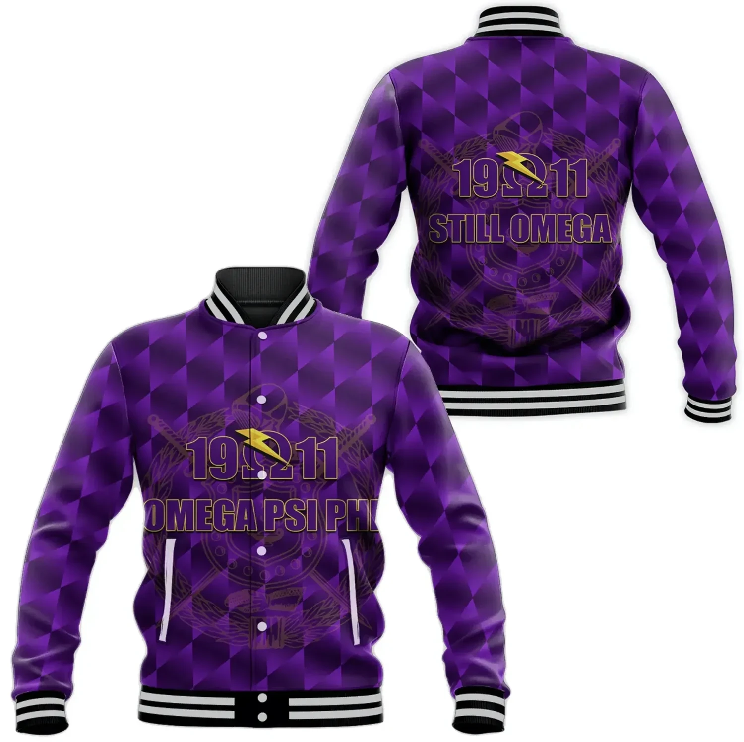 Omega Psi Phi Fraternity 1911 Still Omega Baseball Jacket
