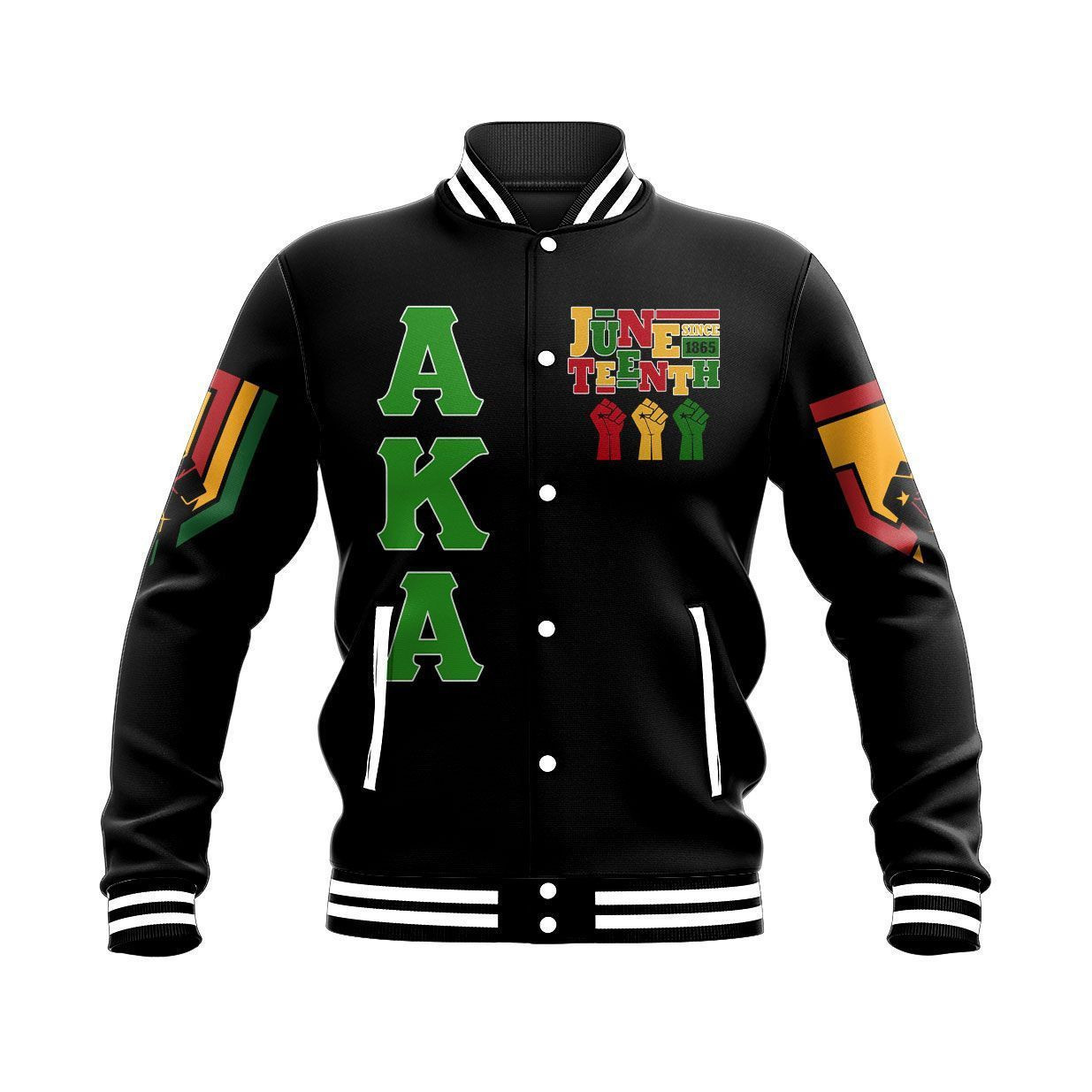 Gette Jacket Aka Sorority Juneteenth Freedom Baseball Jacket