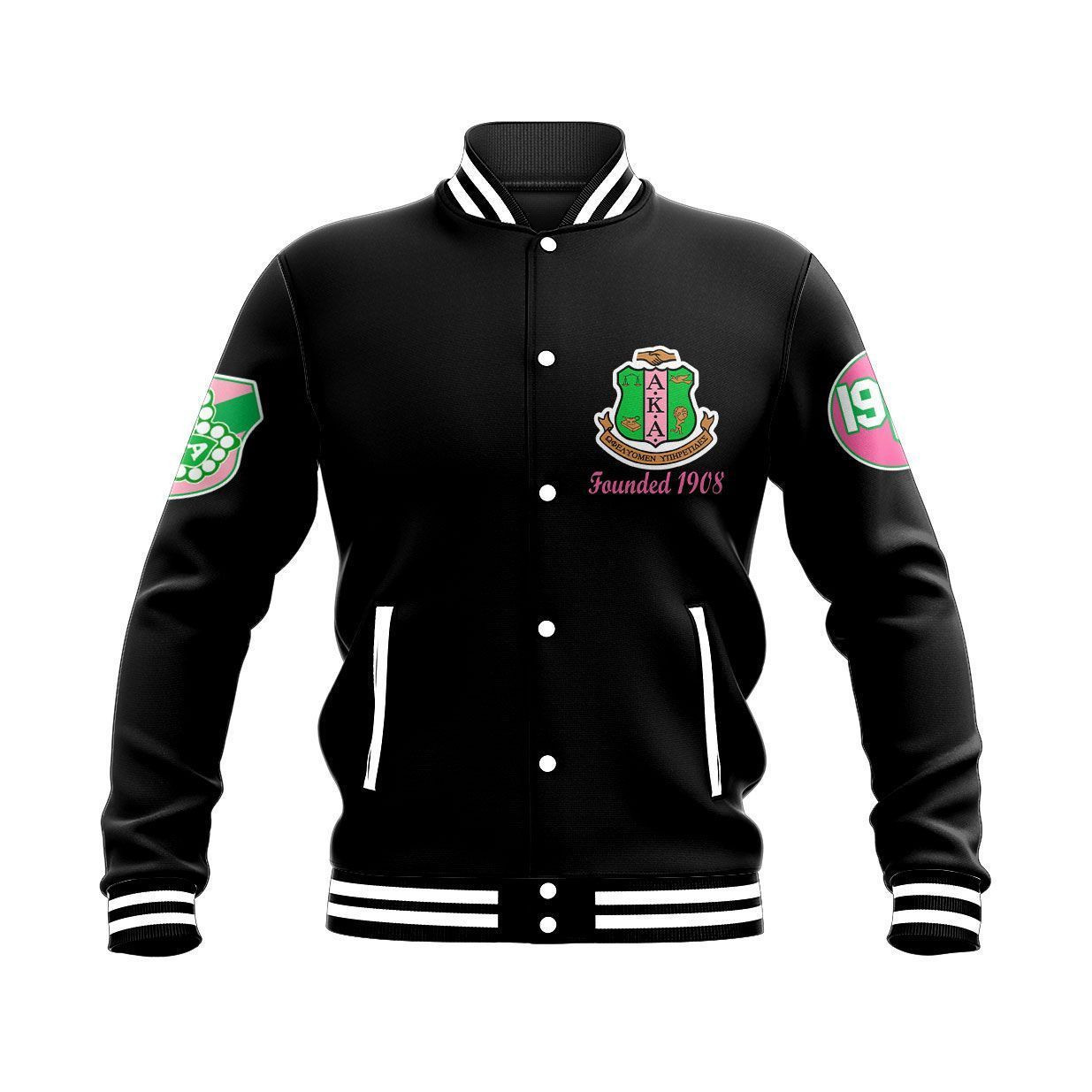 Gette Jacket Aka Sorority Brian Style Baseball Jacket