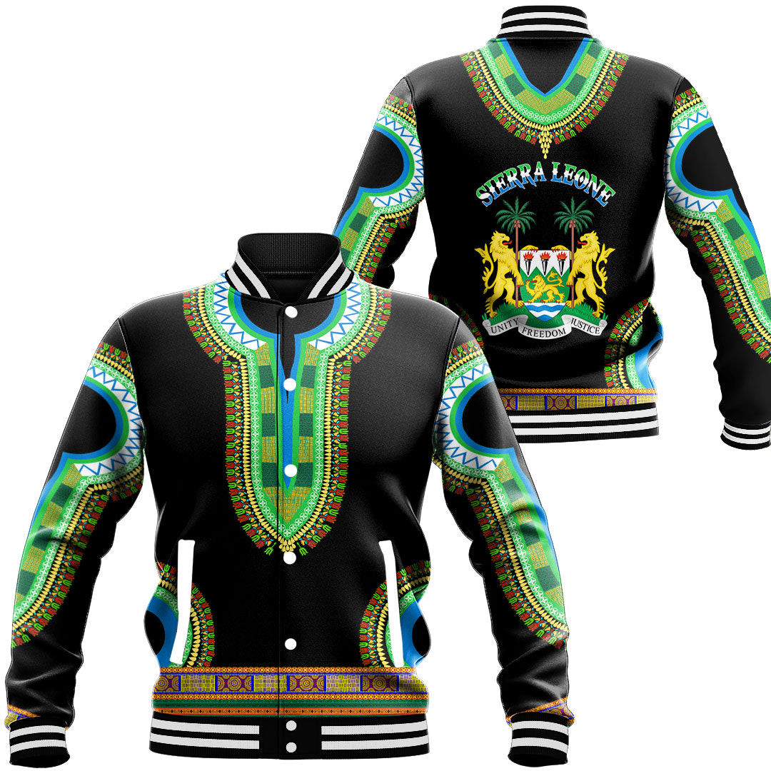 Sierra Leone Baseball Jackets Button For Men Women