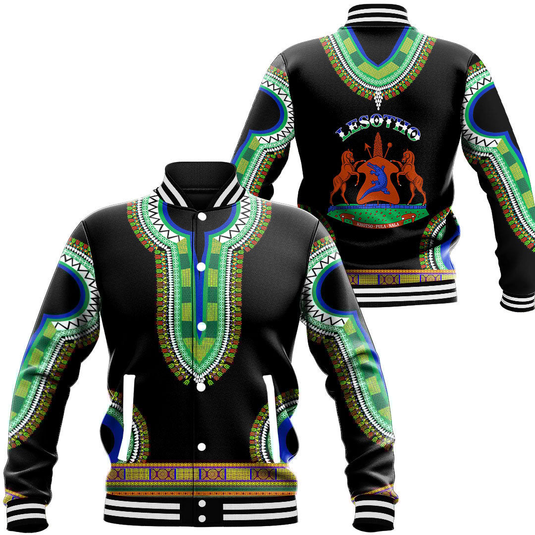 Lesotho Baseball Jackets Button For Men Women