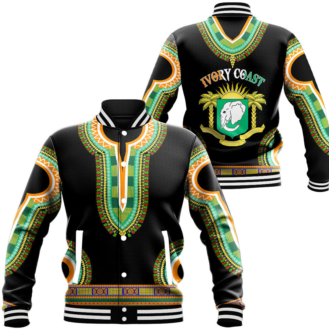 Ivory Coast Baseball Jackets Button For Men Women