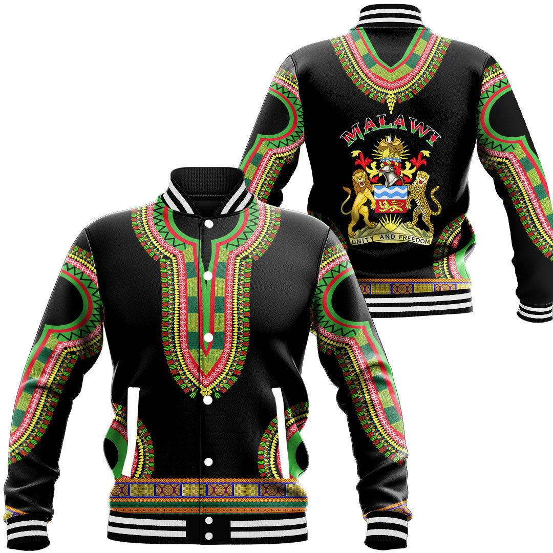 Malawi Baseball Jackets Button For Men Women