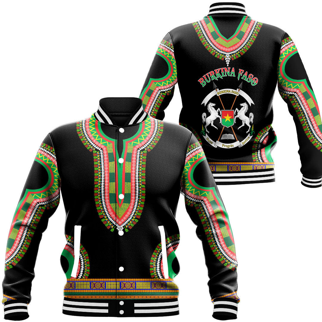 Burkina Faso Baseball Jackets Button For Men Women