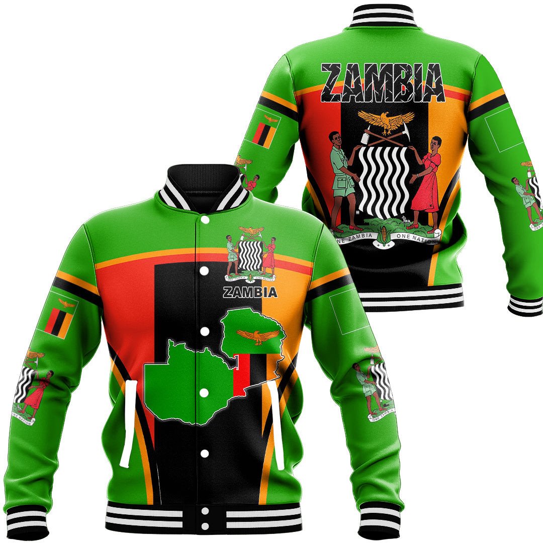 Zambia Active Flag Baseball Jacket Special Gift For Men Women