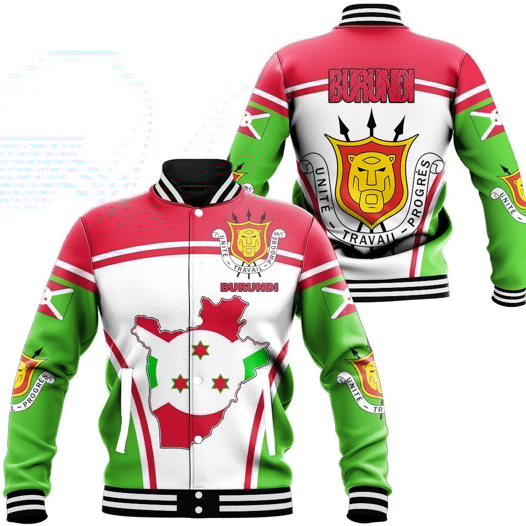 Burundi Active Flag Baseball Jacket Special Gift For Men Women