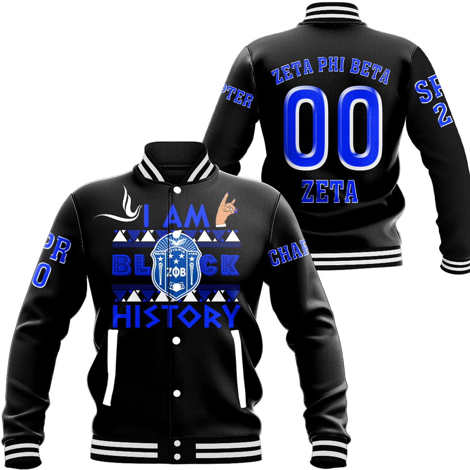 Zeta Phi Beta Black History Baseball Jackets Button For Men Women